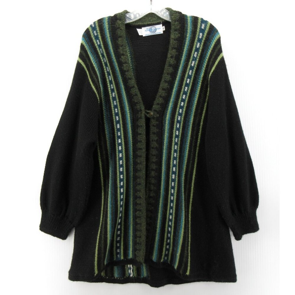 VINTAGE The Sweater Venture Medium Alpaca Cardigan Tunic Hand Knit